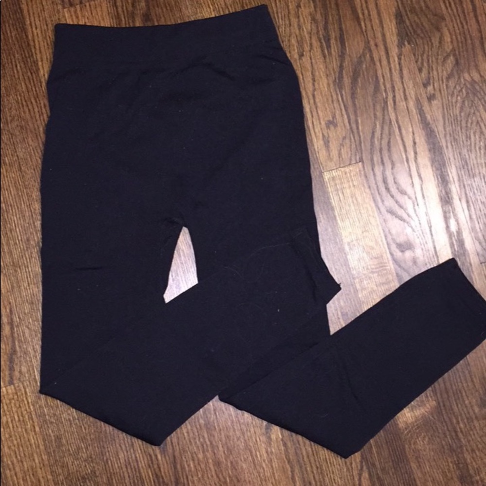 Black fleece lined leggings
